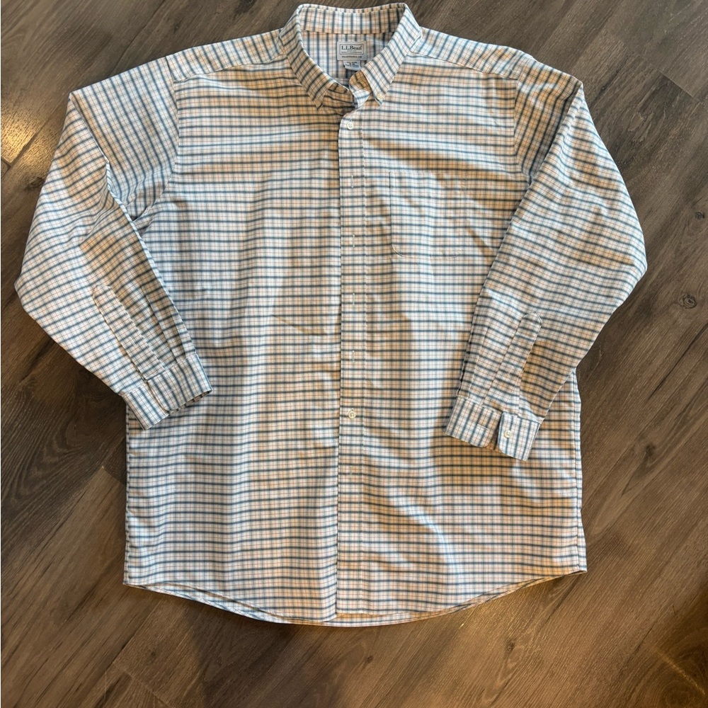 L.L. Bean Blue Casual Button Down Shirt